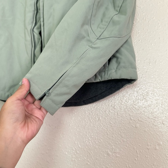 L.L. Bean Vintage Sage Green Cropped Canvas Fleece Lined Jacket - Picture 7 of 10